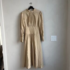 Retro Inspired Long Sleeve Midi Dress